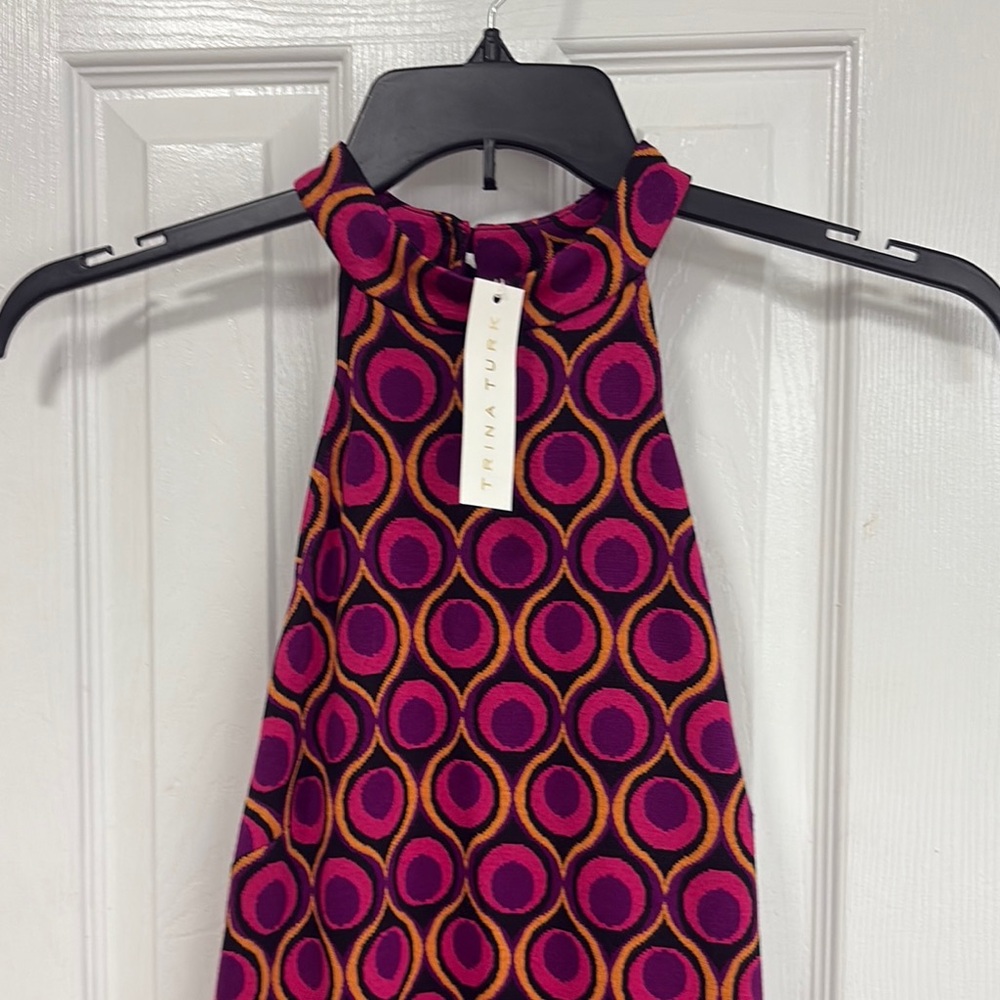 Trina Turk Vibrant Pink and Purple Geometric Dress